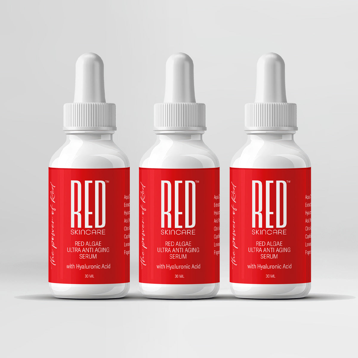 Three Red Algae Ultra Anti-Aging Serums with Hyaluronic Acid - A $327 Value for just $99!